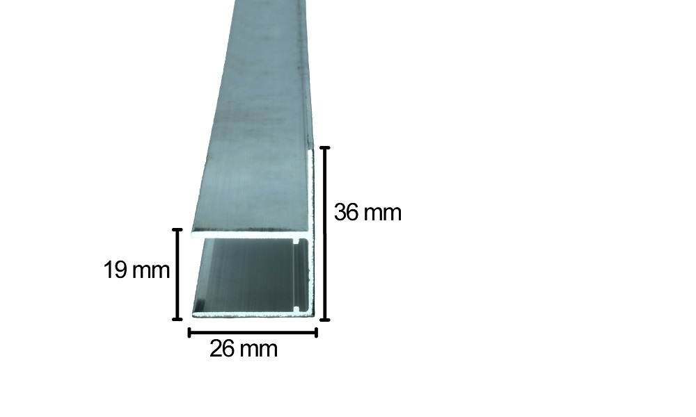 U Profil Befestigungslasche quer (F) für 16 mm Pressblank, Alu